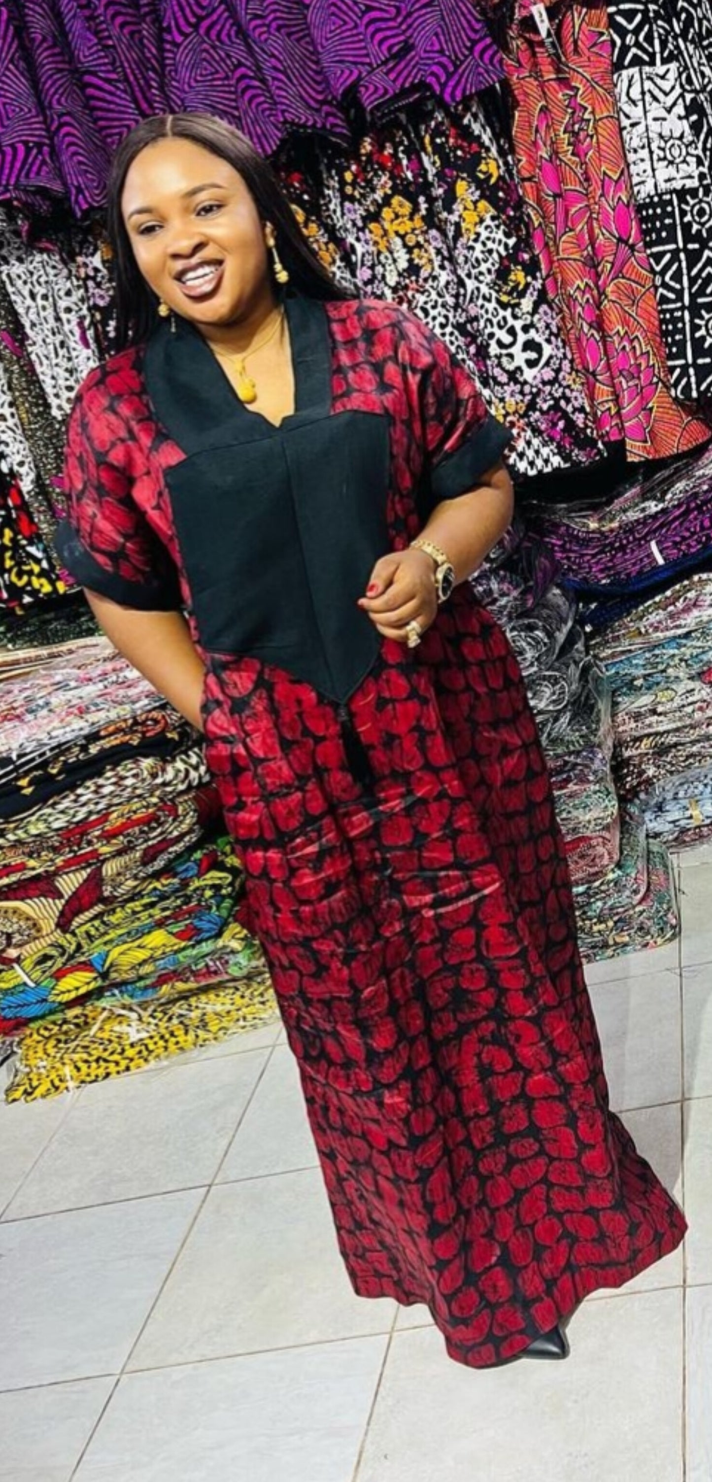 Adire Long Gown