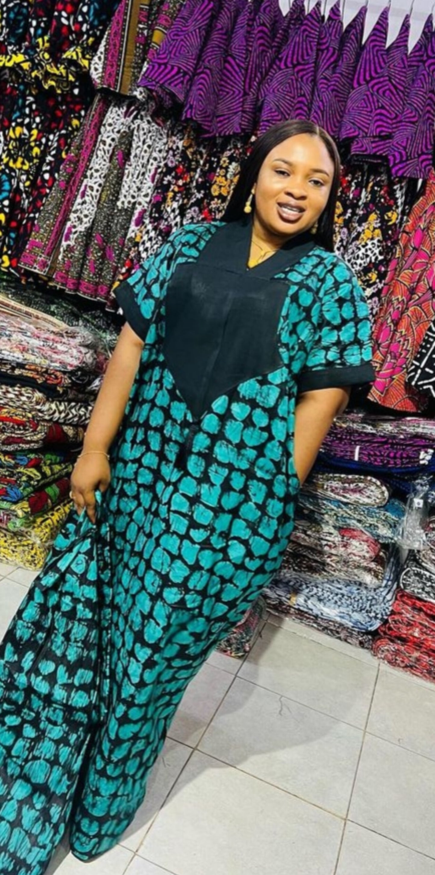 Adire Long Gown