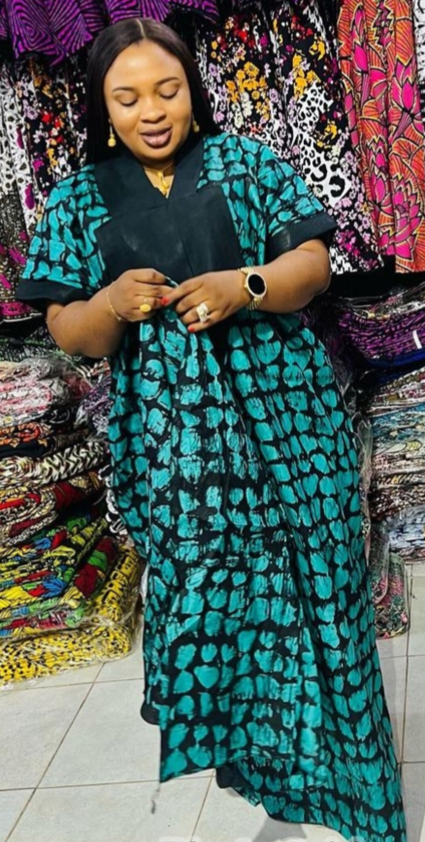 Adire Long Gown