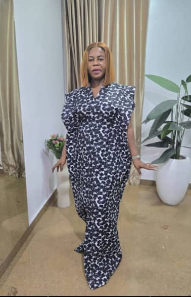 Black & White Abstract Print Boubou Dress