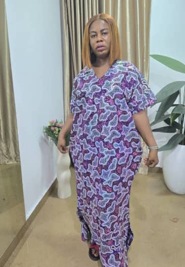 Lavender Swirl Straight Kaftan Lace Dress