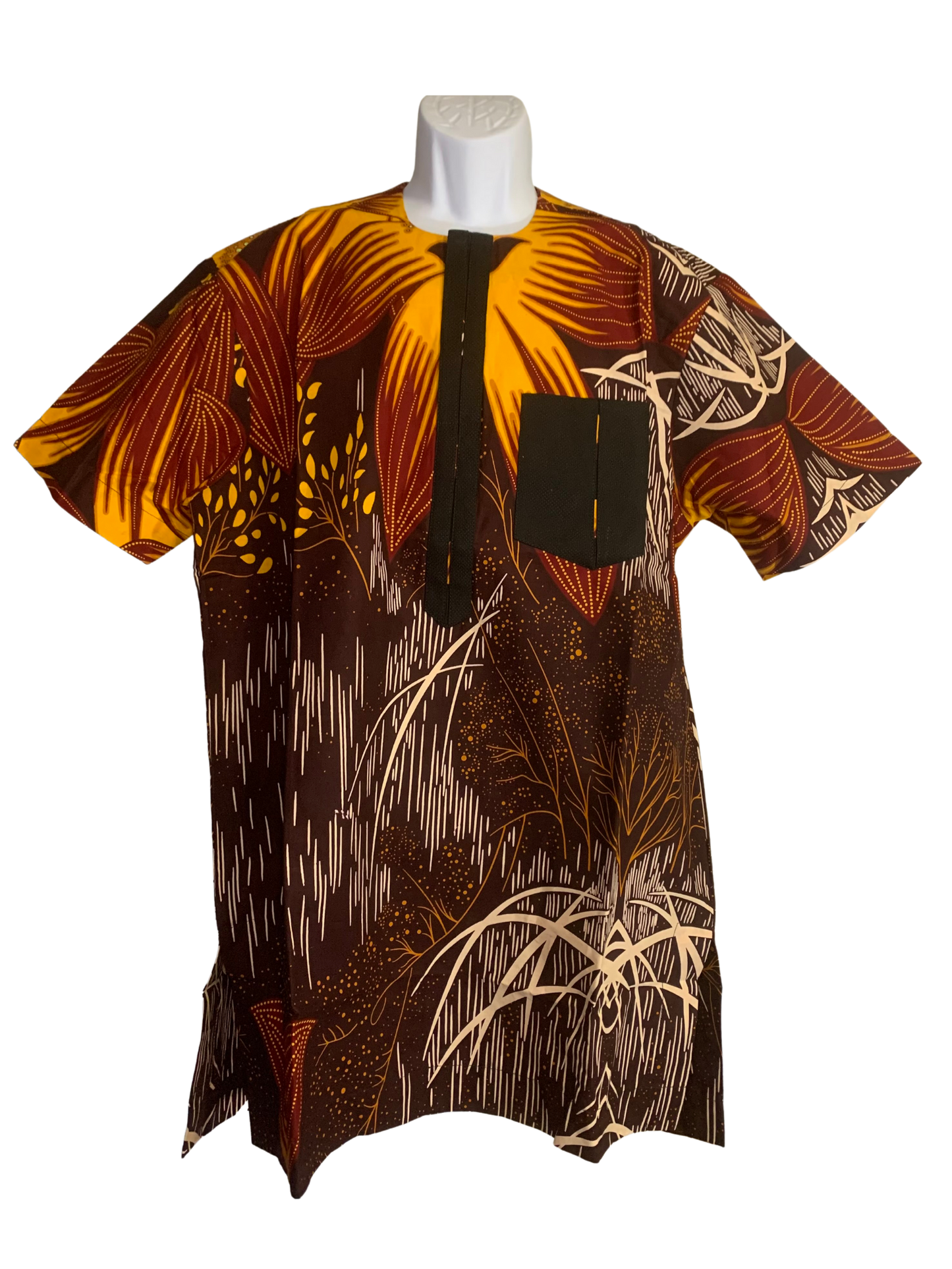 African Print Ankara Short Sleeve with Front Pockets