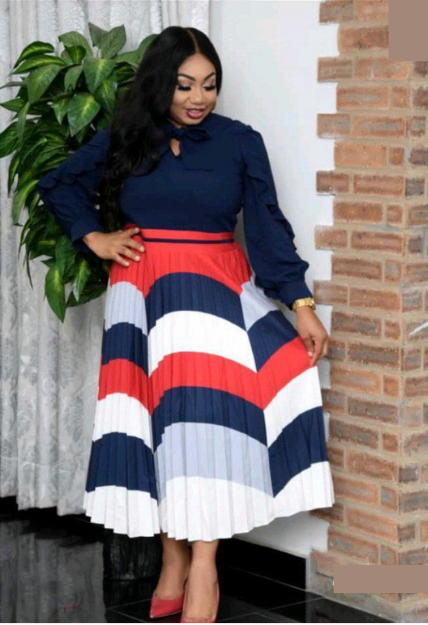 Tie Neck Fold Swing Sleeve Dress