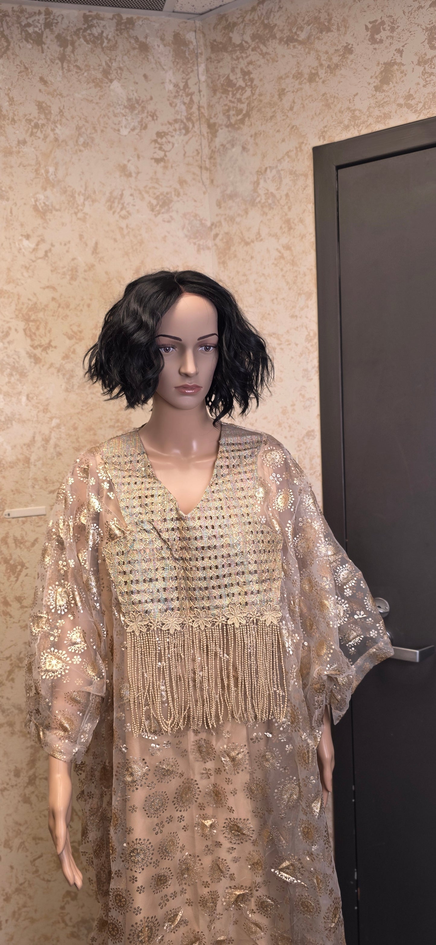 Golden Mirage Two-Piece Kaftan Set