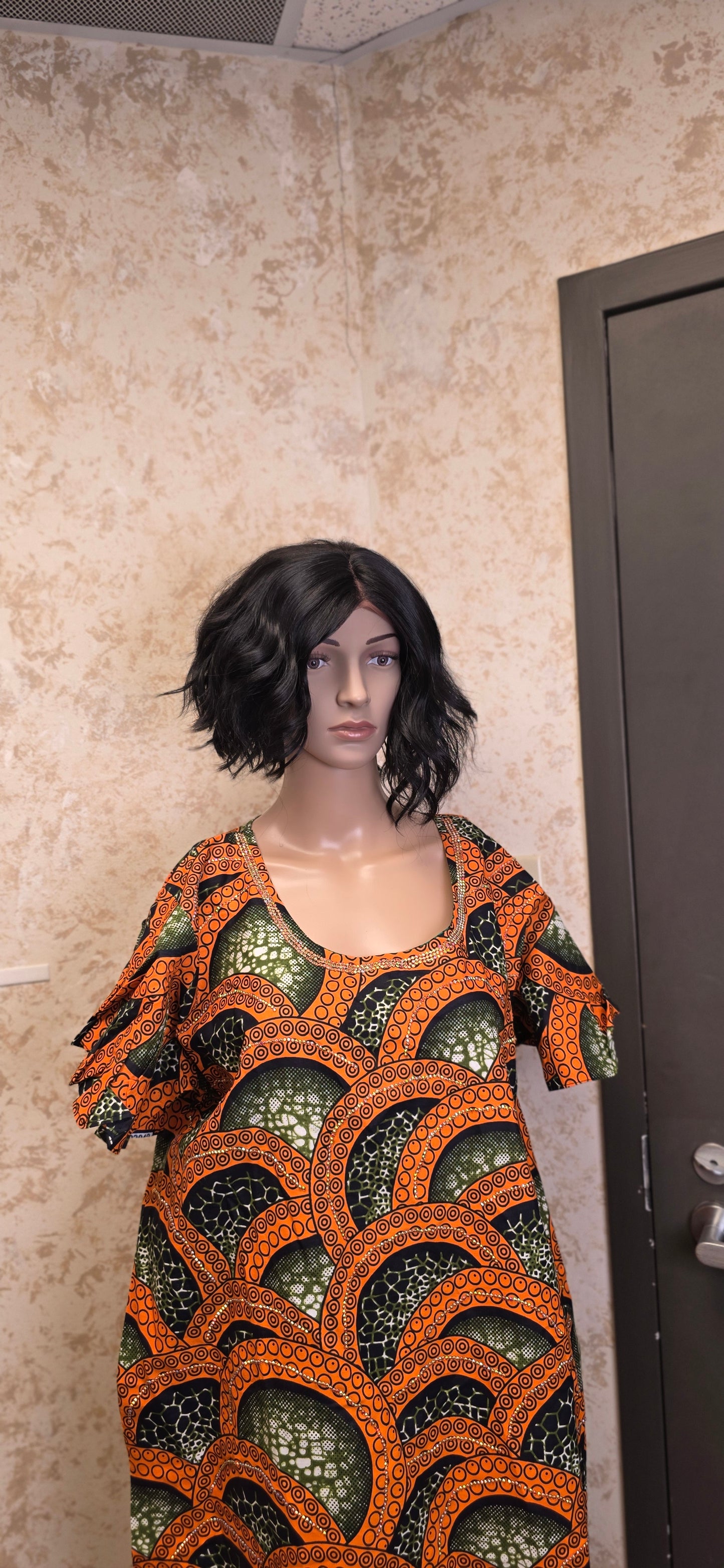 Golden Arc Ankara Dress