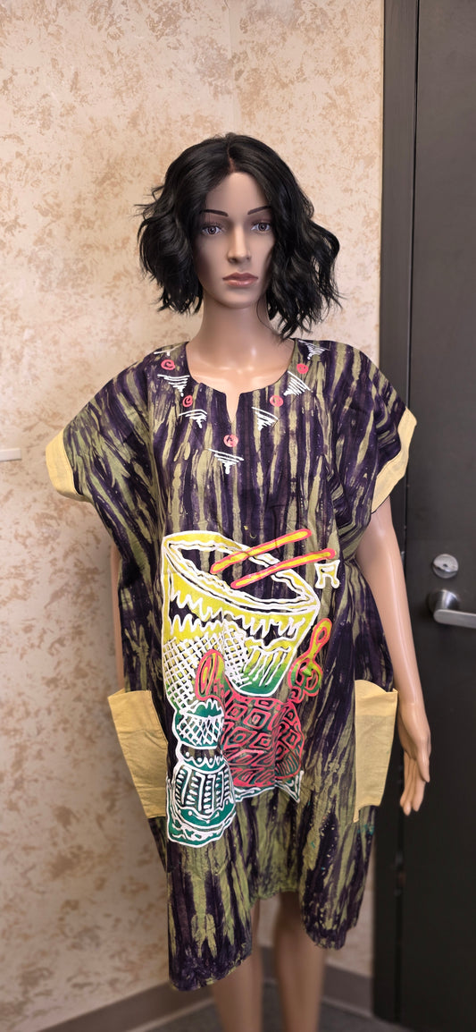 Rhythm Stripe African Tunic Dress