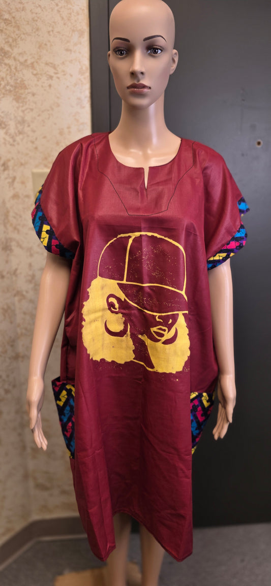 Royal Burgundy Heritage Boubou Gown