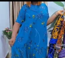 Blue Breeze Floral Free-Size Kaftan