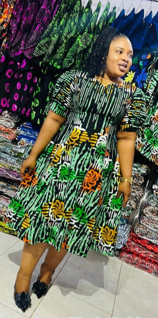 Heart Shape Chest Ankara Short Dress