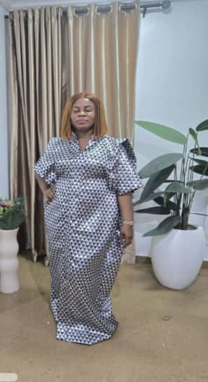 Monochrome Diamond Maxi Kaftan Dress