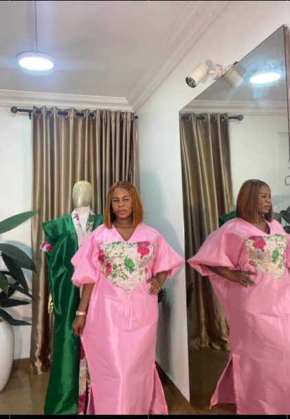 Blossom Pink Floral Boubou Kaftan Dress