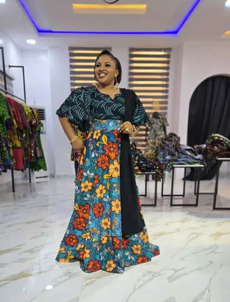 Floral Harmony Patchwork Ankara Maxi Dress