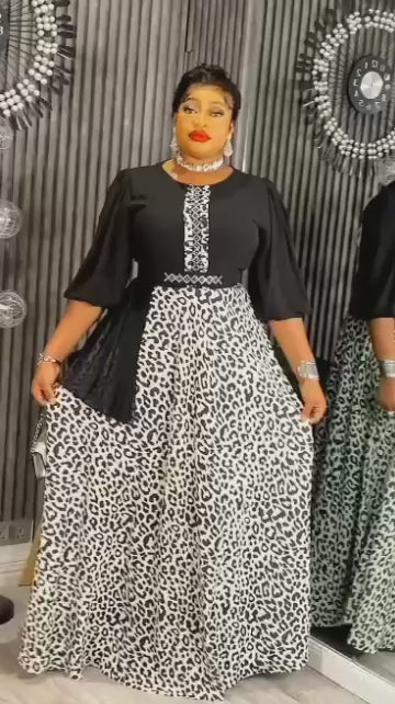 Black and white Leopard Elegance Dress