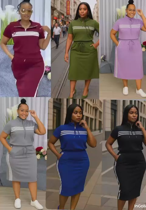 Wine Sporty mini polo dress Set