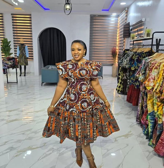 Ankara Flare Majesty Dress