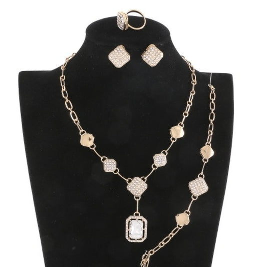 Clear Crystal Pendant Jewelry Set