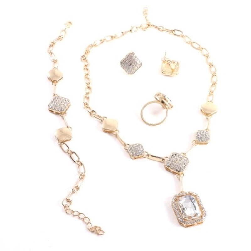 Clear Crystal Pendant Jewelry Set