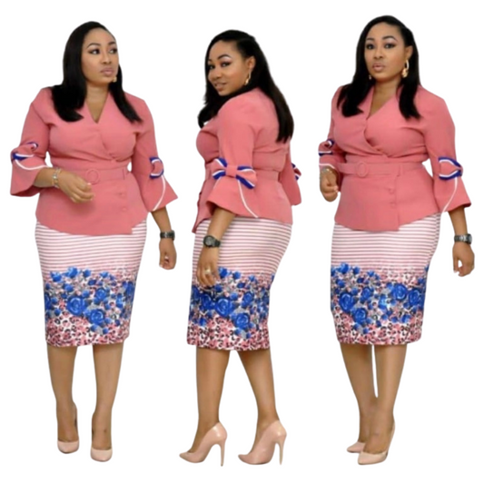 2PCS Skirt & Blouse